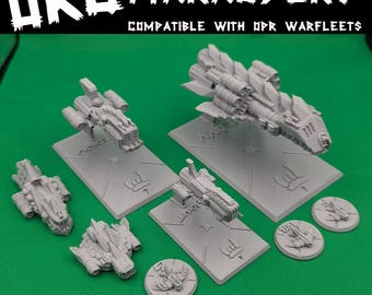 OPR Kriegsflotten Kompatible Raumschiffminiaturen - Ork Marodeure - Mehrere Schiffsklassen - Viele Optionen - FDM oder Resin Drucke - One PageRules