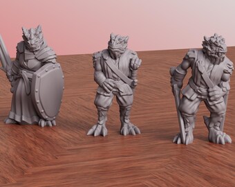 Dragonborn Resin Miniature Set: Fantasy RPG Miniatures (3 Minis)