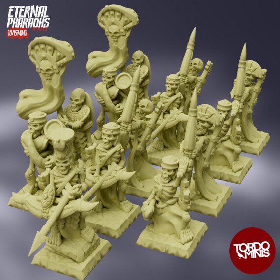 Eternal Pharaohs Egyptian Style Resin Miniatures - 10mm Wargaming Miniatures for warmaster fantasy - Tordo Minis