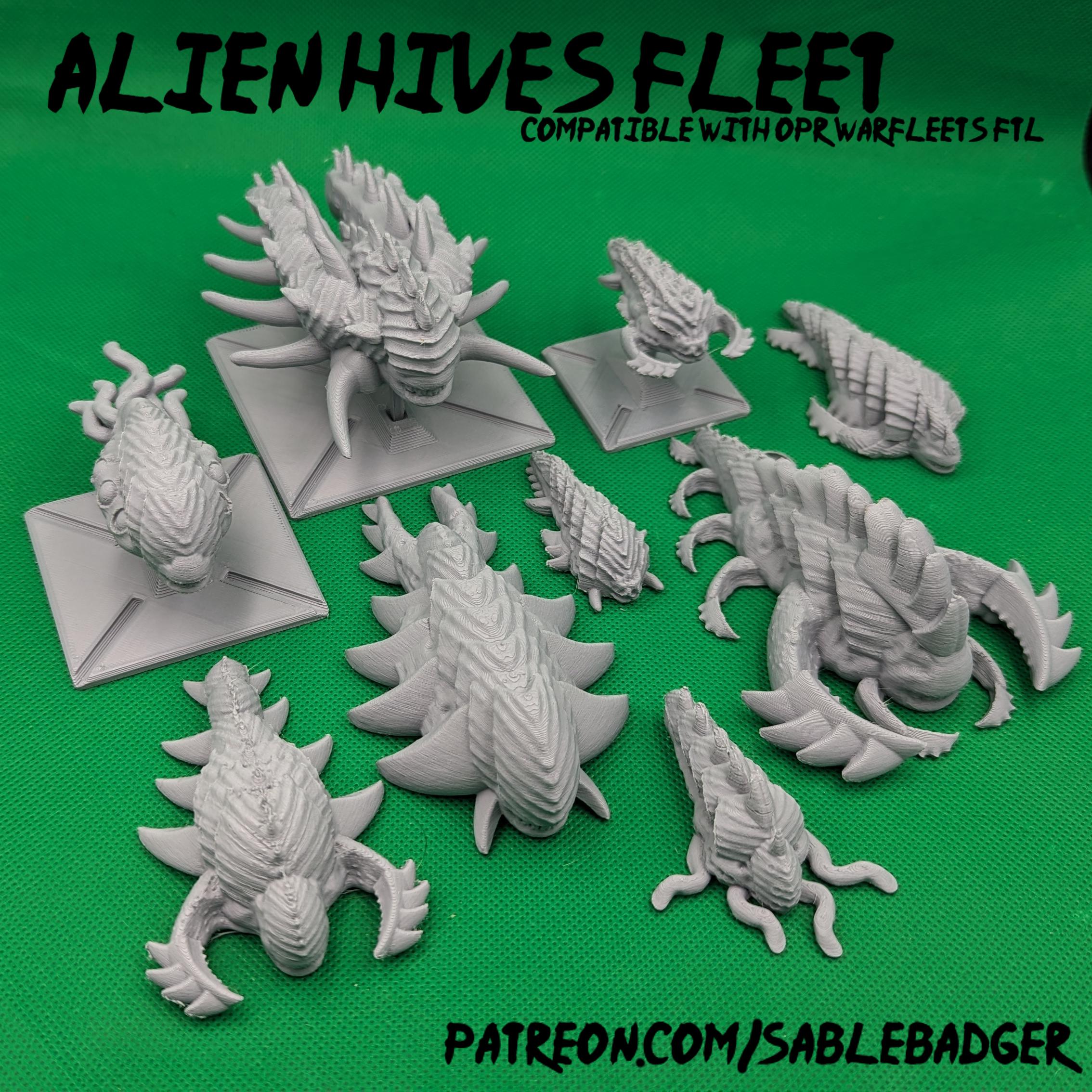OPR Kriegsflotten kompatible Raumschiffminiaturen - Alien Stocks - Mehrere Schiffsklassen - Viele Optionen - FDM oder Resin Drucke - One PageRules