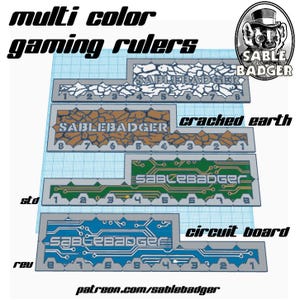Stylized Wargaming Ruler – Select One from Multiple Styles – 3D Printed Measuring Tools for Tabletop Games