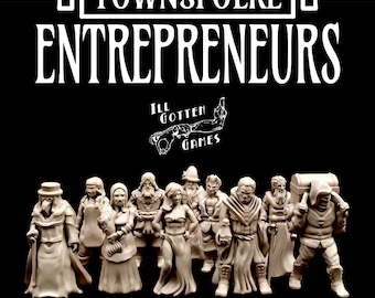 Townsfolke Entrepreneurs Miniatures: 28 mm Fantasy RPG NPC-karaktärer