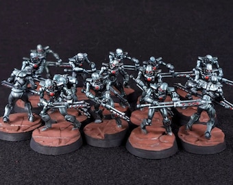 Lutadores da Tumba: Robôs Xenos Assustadores com Rifles - Proxies para Jogos de Guerra da Tablehammer