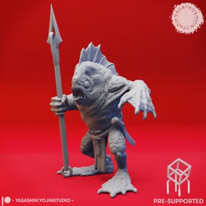 Kuo-toa Fantasy Resin Miniature | DnD Miniatures | DND Figurine | RPG | Tabletop Game | by Yasashii Kyojin Studio | 5 Poses