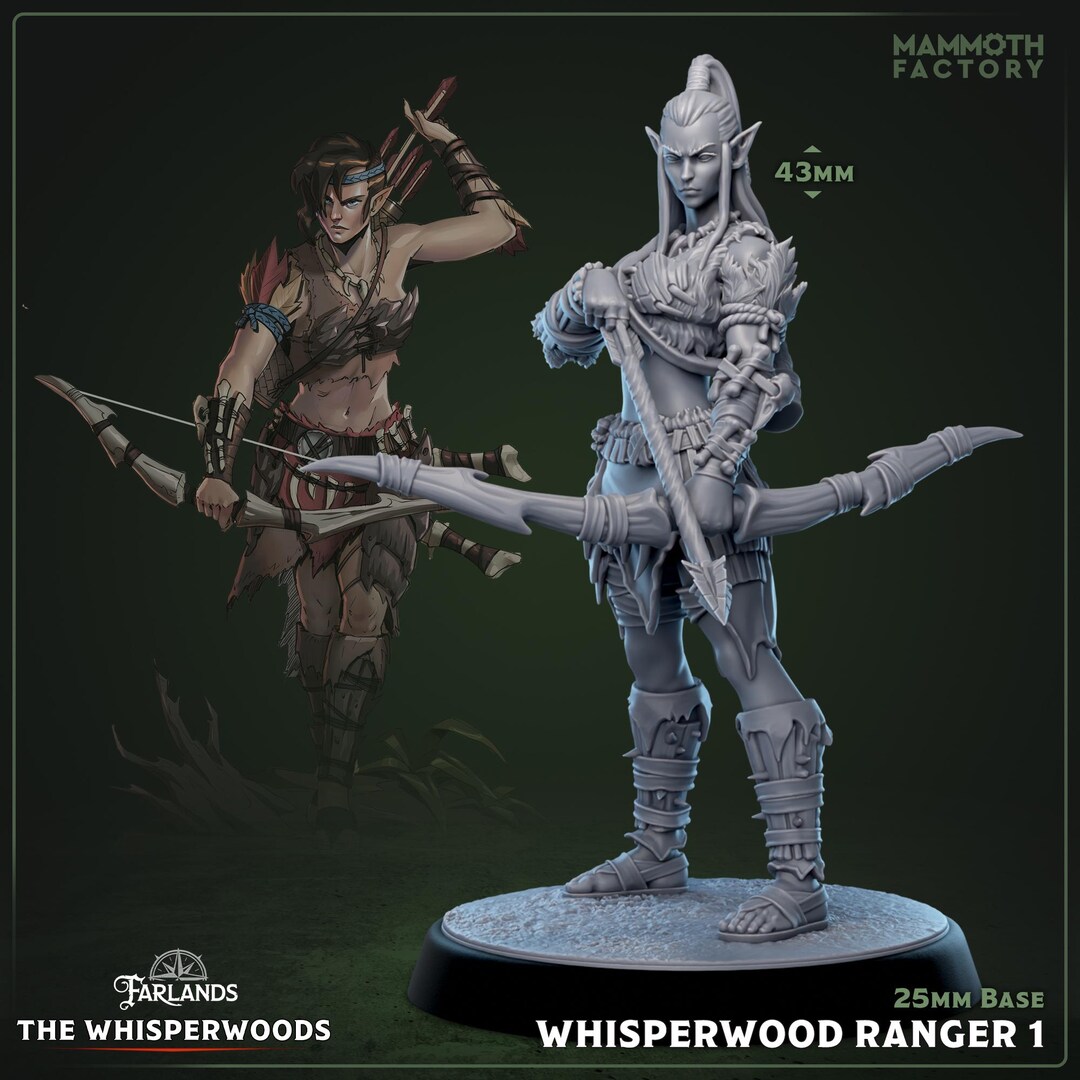 Whisperwood Rangers Resin Miniatures (set of 5) – 32mm Scale Troops ...