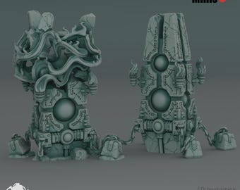 Miniature d'éclats de monolithe en résine : terrain de jeu de guerre de science-fiction 28 mm