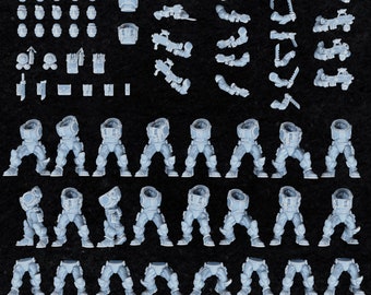 Spec Ops Resin Miniature Kit: 32mm Human Space Corps Proxies by Tablehammer