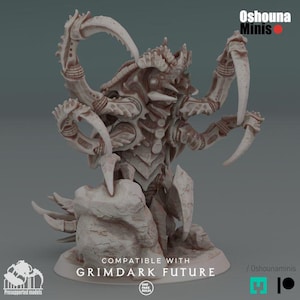 Deep Hive – Deep Sea Lord 2.0 Resin Miniature | 28mm 32mm Alien Hives Proxy for Grimdark and Sci-Fi Wargames | Oshouna Minis for OPR