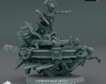 Doomed Empire - Miniature plate-forme traînée en résine : unité de jeu de guerre de science-fiction Grimdark 28-32 mm