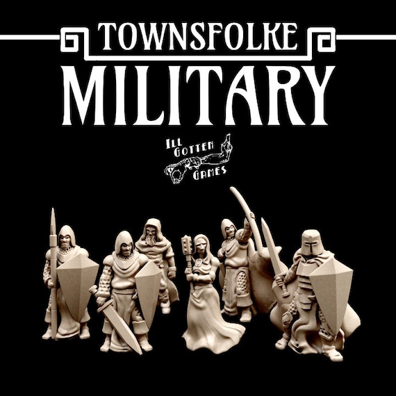 Townsfolke: Military Support-Free Resin NPC - 28mm - Fantasy Miniatures - NPC PCs for RPGs and Wargames - Military