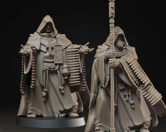 Mendelist Ammo Monk Resin Miniatures | Trench Crusade Bleeding Procession | 32mm Grimdark Minis | 2 Model Set