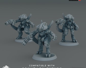 Exoarmures furtives de la SEA Coalition : figurines de science-fiction 28 mm par Oshounaminis