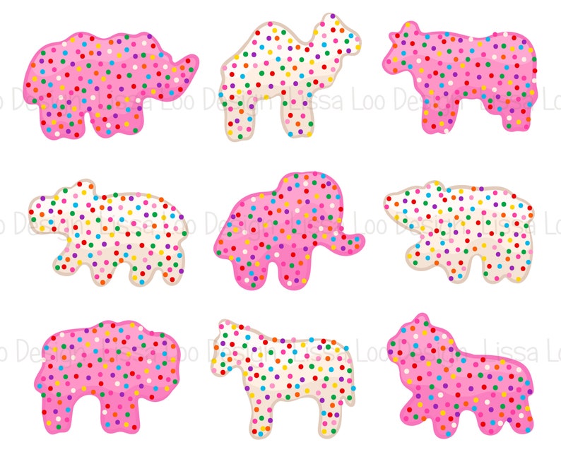 Frosted Animal Cracker Sublimation Design Animal Crackers Etsy