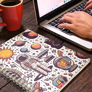 Galaxy Spiral Notebook | Space Celestial Cover, Lined/Graph Pages