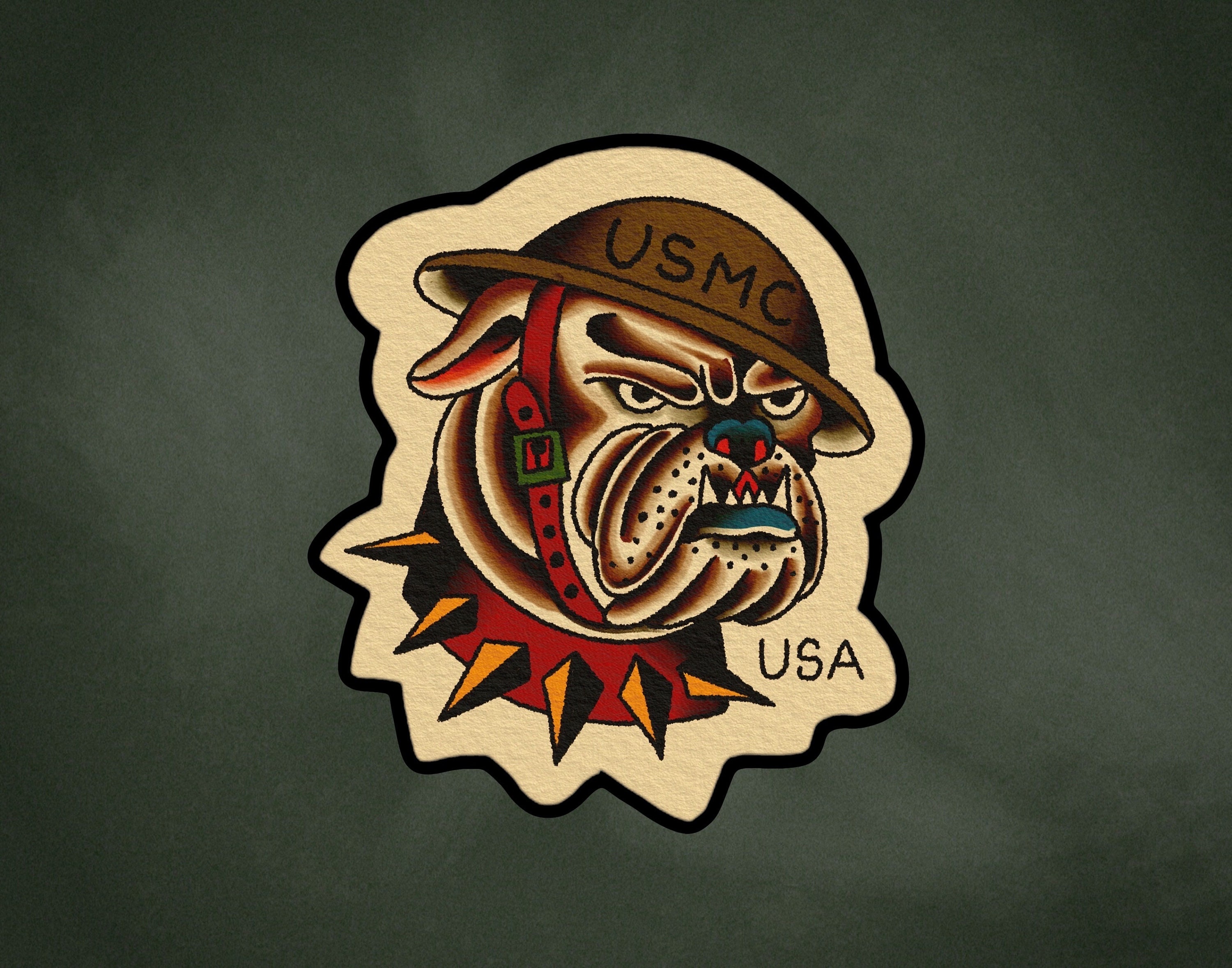 usmc logo bulldog tattoo