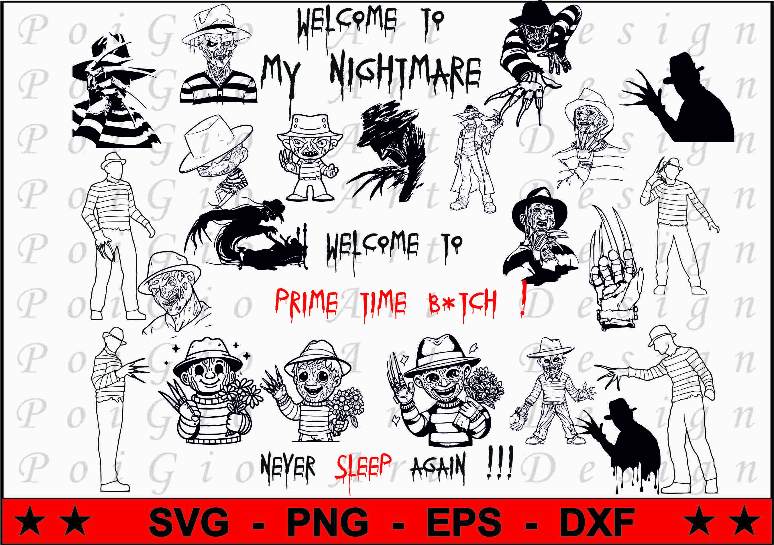 Five Nights at Freddy's Security Breach Character Logos 4 Individual Svg's  Svg Png Pdf Dxf Eps Cricut Silhoutte Sublimation Coloring Page 