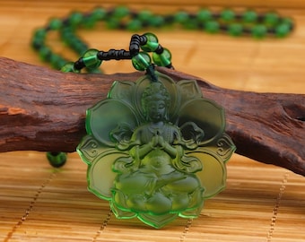 Jade Tara Pendant Necklace: Buddhist Amulet Jewelry