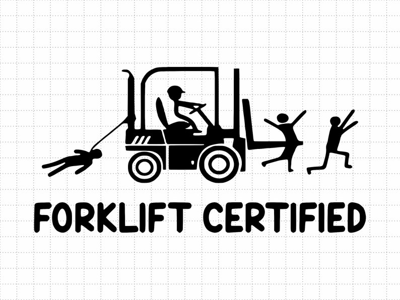 Operatore di carrello elevatore divertente, carrello elevatore certificato, retrò vintage SVG, file SVG, Cricut, file di taglio, download digitale, download di barzellette su carrello elevatore certificato