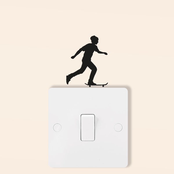 Skateboard Light Switch Sticker Vinyl Skateboarder Stickers murali Presa di corrente Wall Art