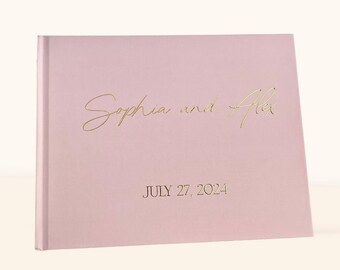 Wedding Guest Book, Mauve Guest Book Wedding, Summer Guest Book, Minimalist Wedding Book, Personalized Guest Book, Bridal Shower Guest Book