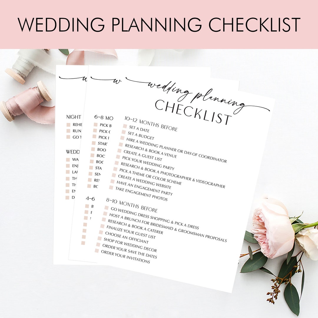 Wedding Checklist, Wedding Timeline, Wedding to Do List, Wedding ...