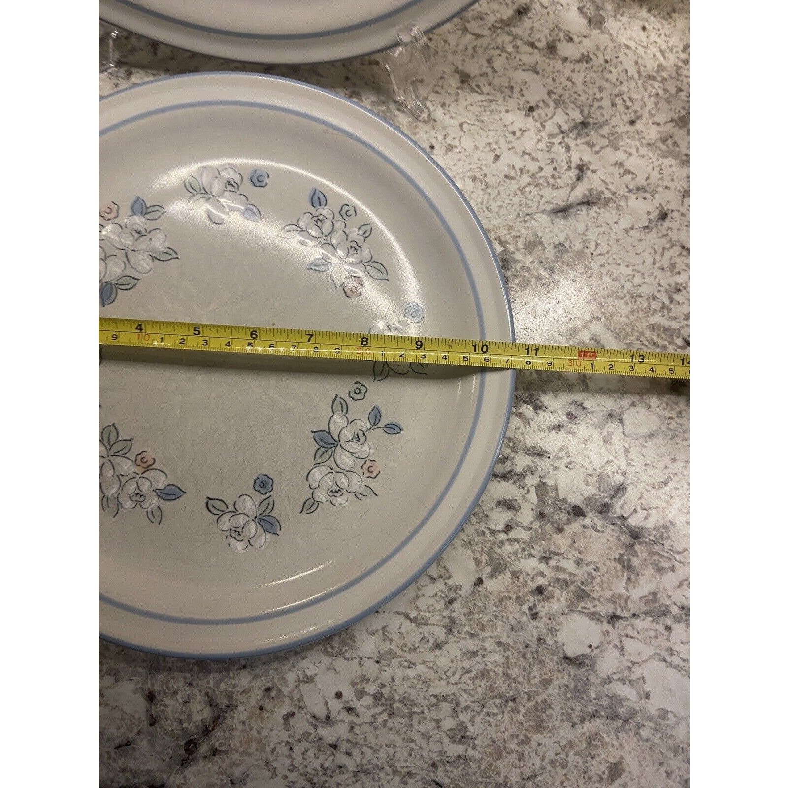 2 CHANTILLY Stoneware Hearthside Vintage Dinner Plates 10 3/4 Fleur De