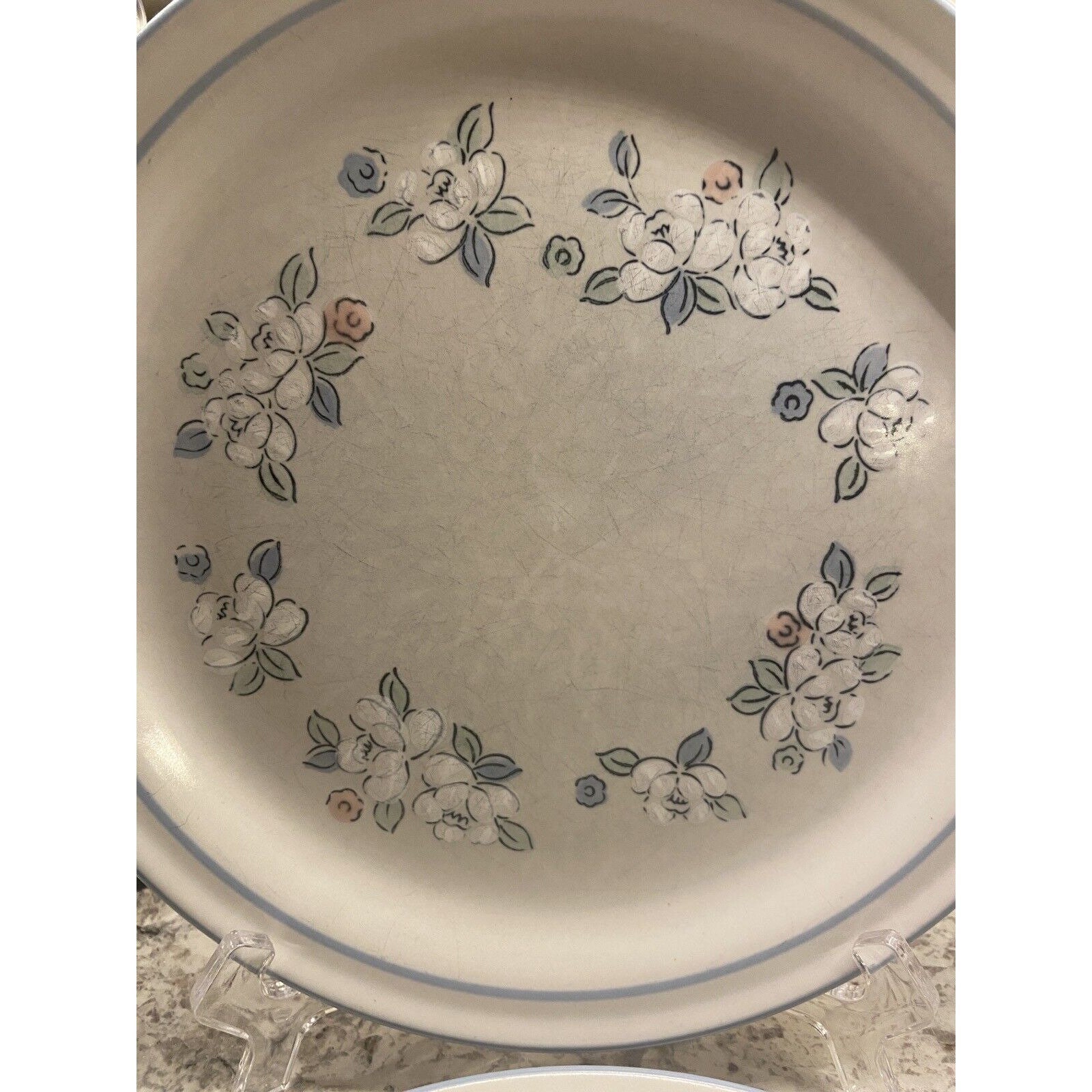 2 CHANTILLY Stoneware Hearthside Vintage Dinner Plates 10 3/4 Fleur De