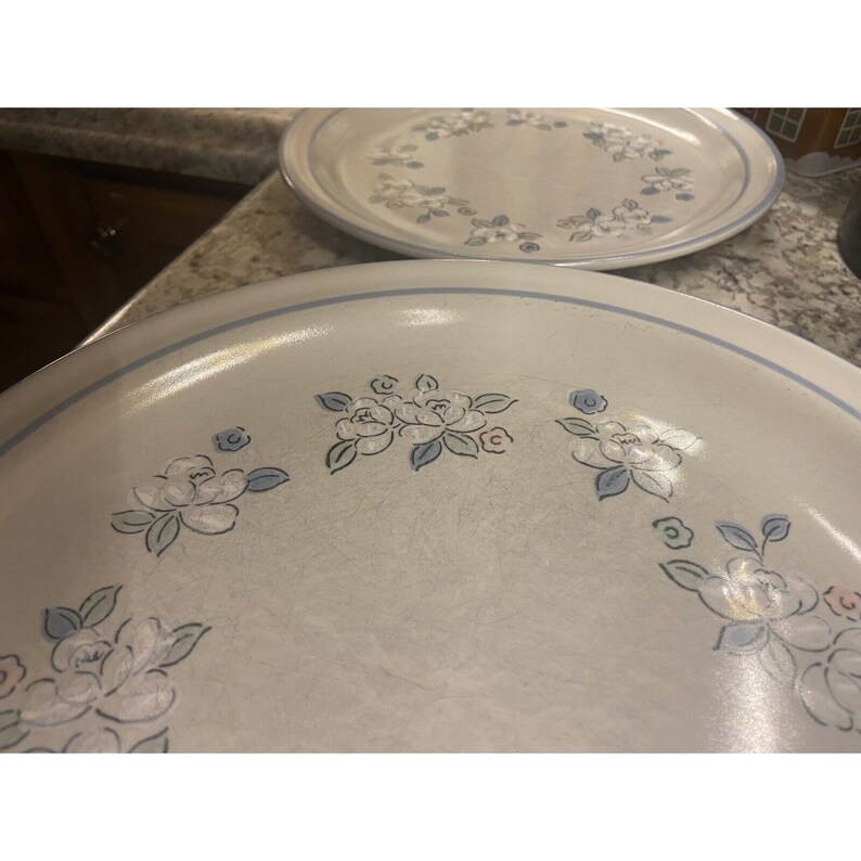 2 CHANTILLY Stoneware Hearthside Vintage Dinner Plates 10 3/4 Fleur De