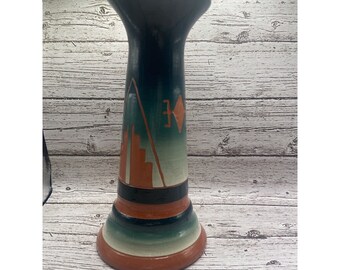 Vtg Southwestern Handmade Pottery Vase Aztec Southwest Boho Decor Signed