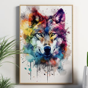 Lone Wolf aquarel clipart | Digitale download huilende wolf | Forest Predator PNG-kunst | Scrapbookafbeeldingen | Digitaal knutselen | Dieren in het wild