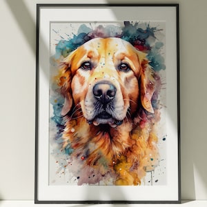 Golden retriever aquarel clipart | Digitale honddownload | PNG-kunst huisdier | Scrapbookafbeeldingen | Digitaal knutselen | Illustratie hond