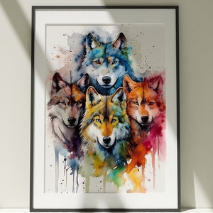 Wolf Pack aquarel clipart | Digitale download huilende wolven | Bos dieren in het wild PNG-kunst | Scrapbookafbeeldingen | Digitaal knutselen