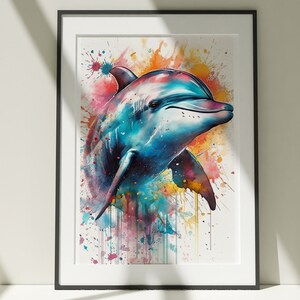 Clipart acquerello delfino / PNG animale oceano colorato / Download digitale vita marina / Immagini album / Artigianato digitale / Arte vita marina