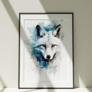 Clipart aquarelle renard arctique | Animaux d'hiver en téléchargement numérique | Renard des neiges PNG Art | Graphismes de scrapbooking | Création numérique | Art animalier