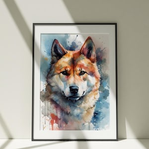 Akita Inu aquarel clipart | Digitale download Japanse hond | PNG-kunst huisdier | Scrapbookafbeeldingen | Digitaal knutselen | Illustratie hond