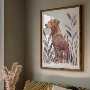 Hund Malerei, Kinderzimmer Wandkunst, Leinwand Poster, Aquarell, Bunte Illustration, Natur, Minimalistisches Dekor, Kinderzimmer Kunstwerk