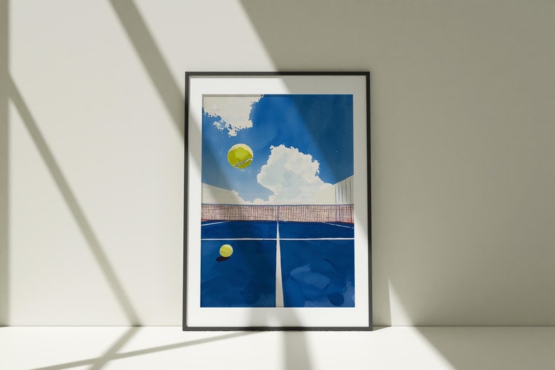 Tennis Court Poster, Painting, Wall Art, Canvas Poster, Watercolor