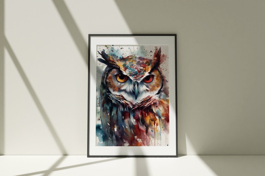 Owl Watercolor Art | Barn Owl Wall Print | Rustic Bird Decor ...