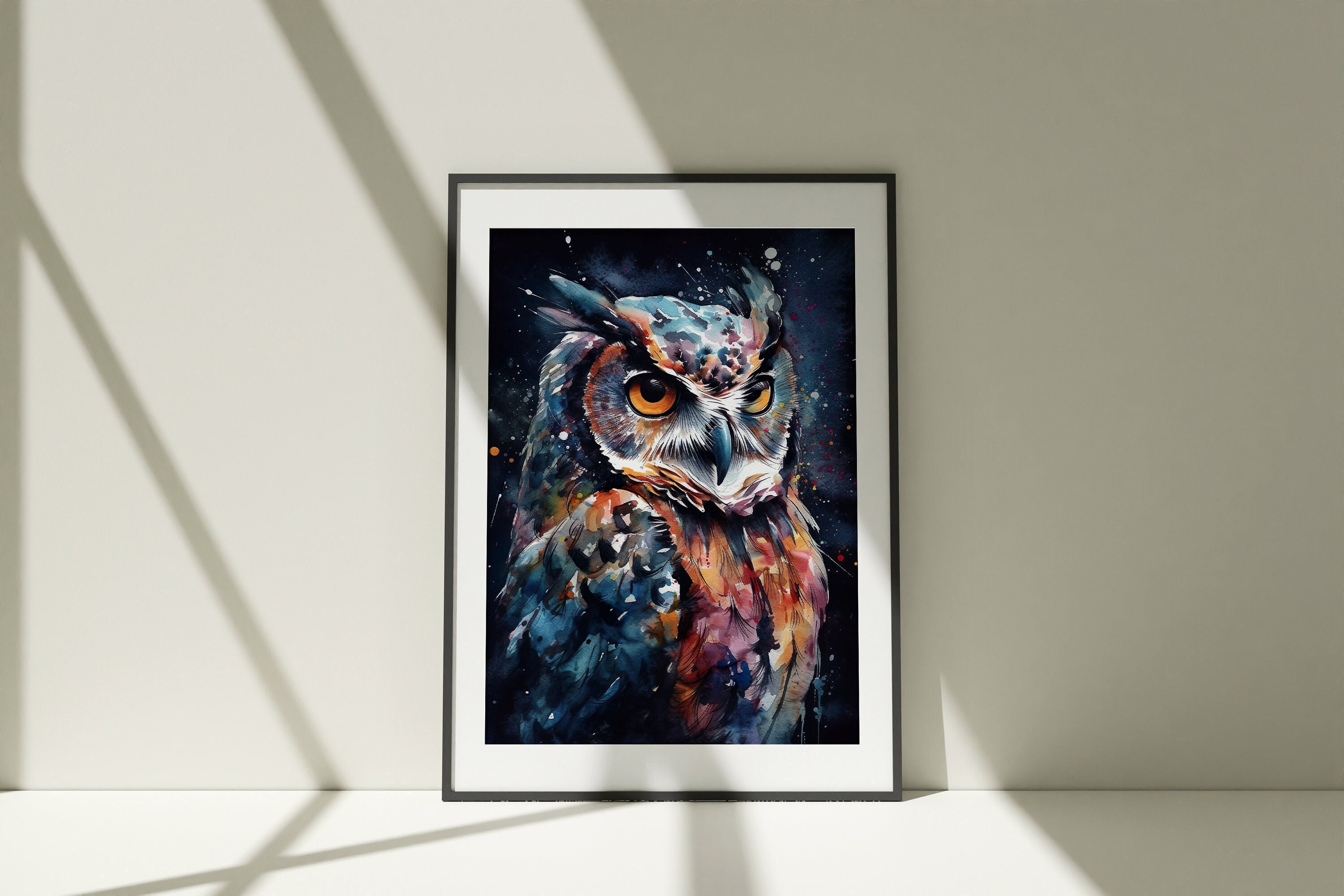 Owl Watercolor Clipart | Nocturnal Bird Digital Download | Forest Wildlife PNG | Scrapbooking Graphi