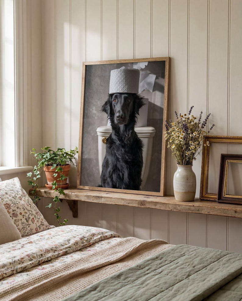 Guilty Dog Bathroom Funny Pet Photography Wall Art Print Toilet Paper ...