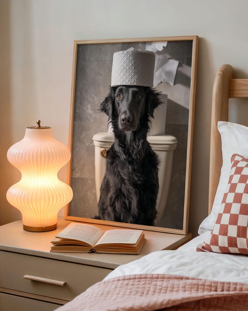 Guilty Dog Bathroom Funny Pet Photography Wall Art Print Toilet Paper ...