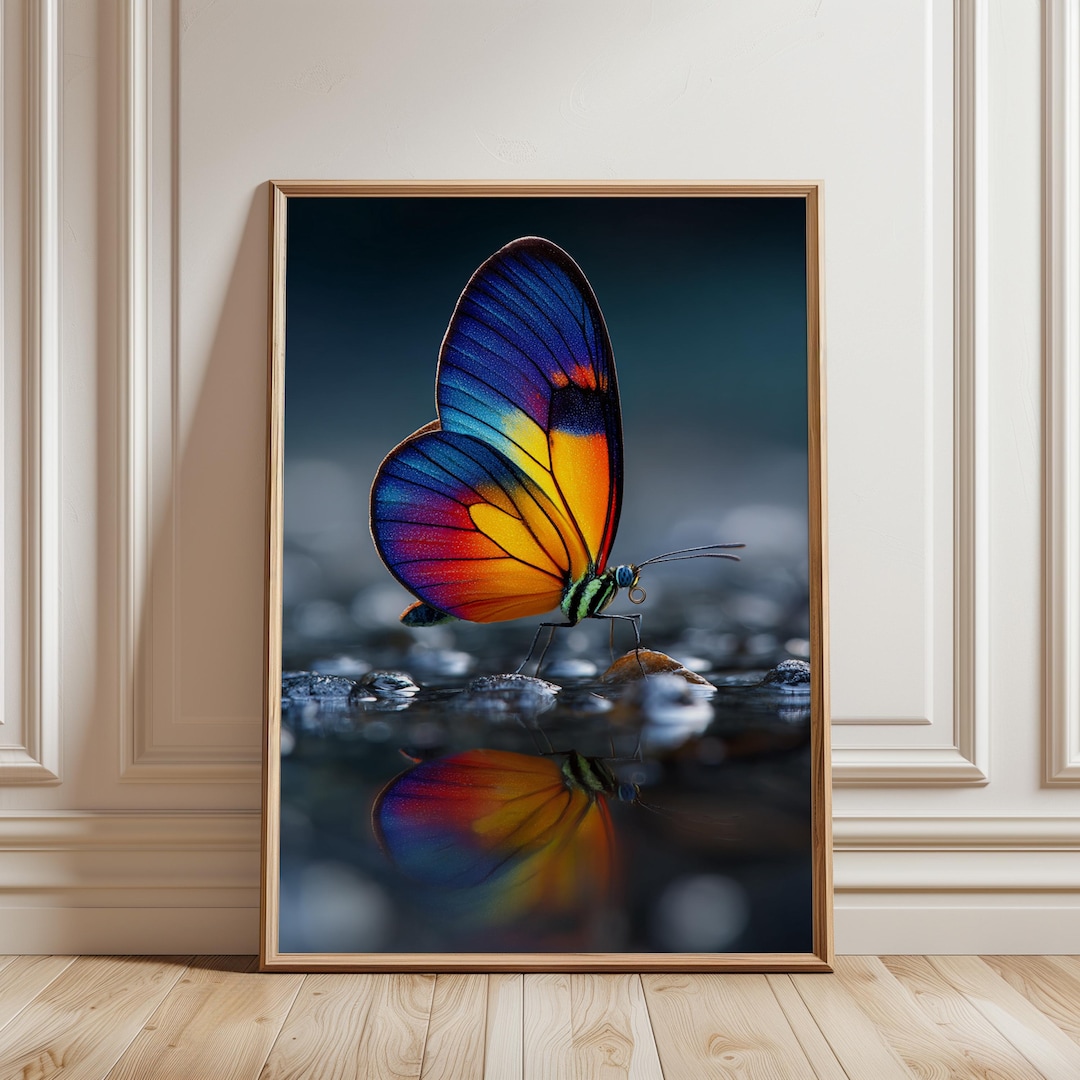 Colorful Butterfly Wall Art Vibrant Fantasy Nature Printable Modern ...