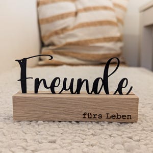 Cadeau-ideeën voor beste vrienden, beste vriend, kaartenhouder van hout, houten decoratie voor thuis, kaartenhouder van massief hout, cadeaus voor beste vriend