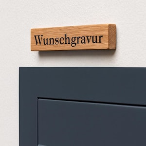 Personalized oak nameplate for mailbox – wooden door sign with engraving – self-adhesive mailbox sign – housewarming gift & new home gift