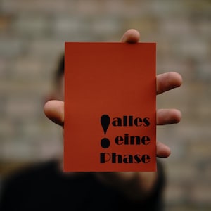 Cartão postal, tudo é uma fase, cartões comemorativos, ideias para presentes, itens para presentes