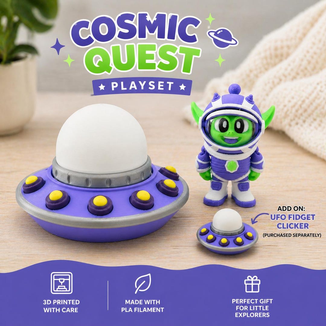 Cosmic Quest Playset | UFO Toy With Flexi Alien - Etsy