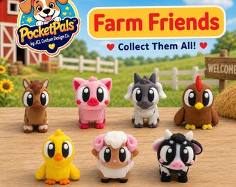 PocketPals Farm Friends – 3D Printed Barn Animal Figures