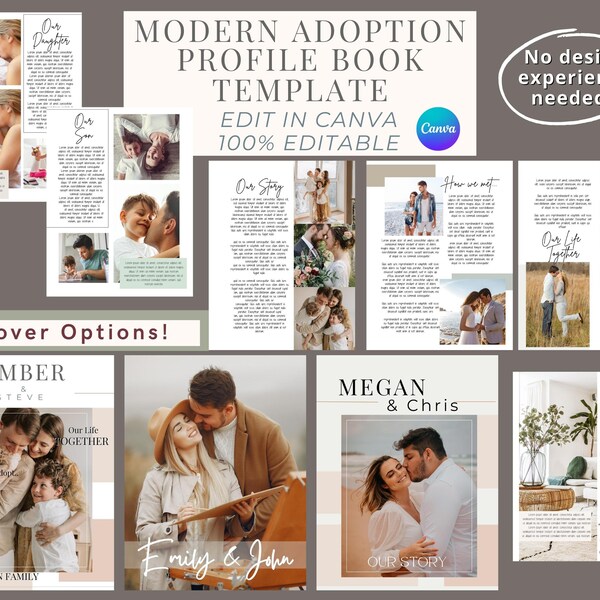 Canva Template Adoption Book Etsy