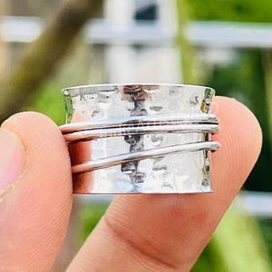 Spinner Ring, Boho Ring, 925 Massiv Silber Ring, Fidget Ring, Meditation Angst Ring, Handgemachter Ring, Frauen Ring, Sorgen Ring, Geschenk für Sie
