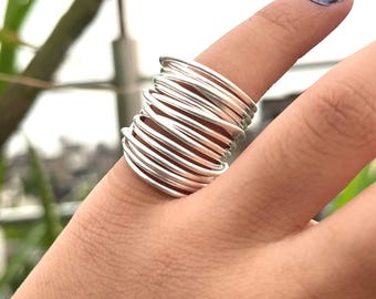 Sierlijke stapelring van sterlingzilver: minimalistische band, handgemaakt